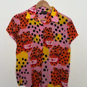 Nooworks Tiger Button-up shirt Size Small